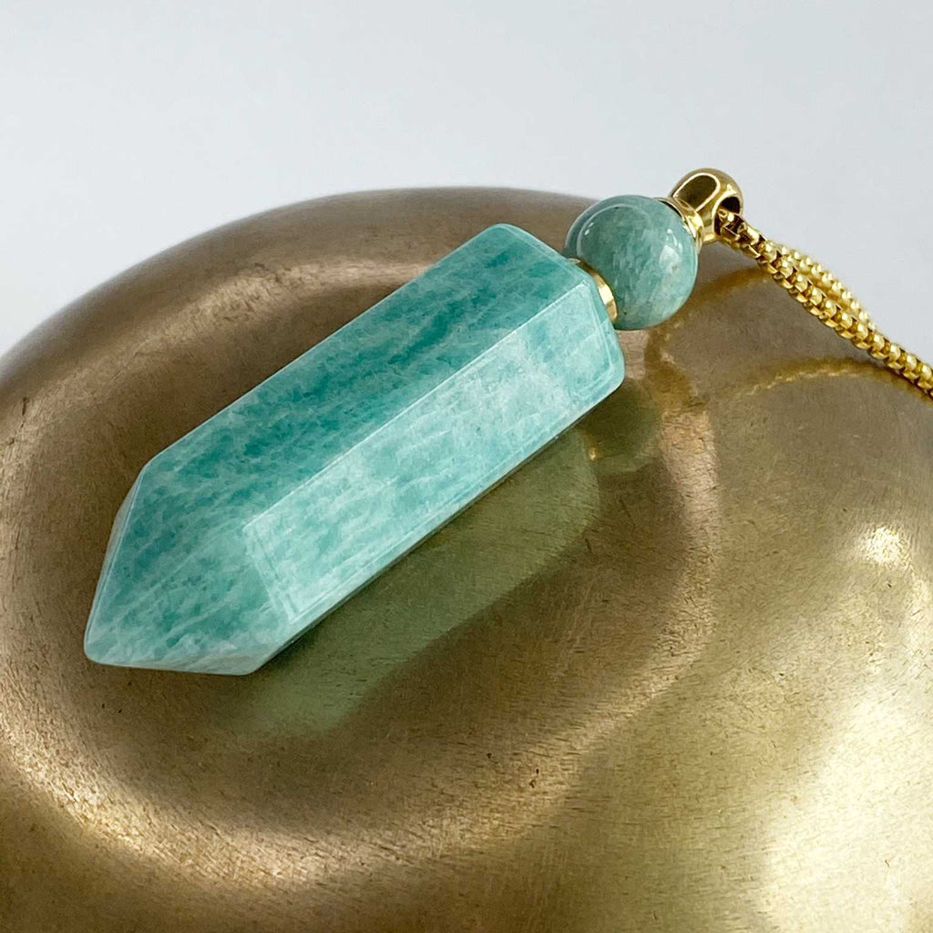 Amazonite perfume bottle necklace - Love To Shine On