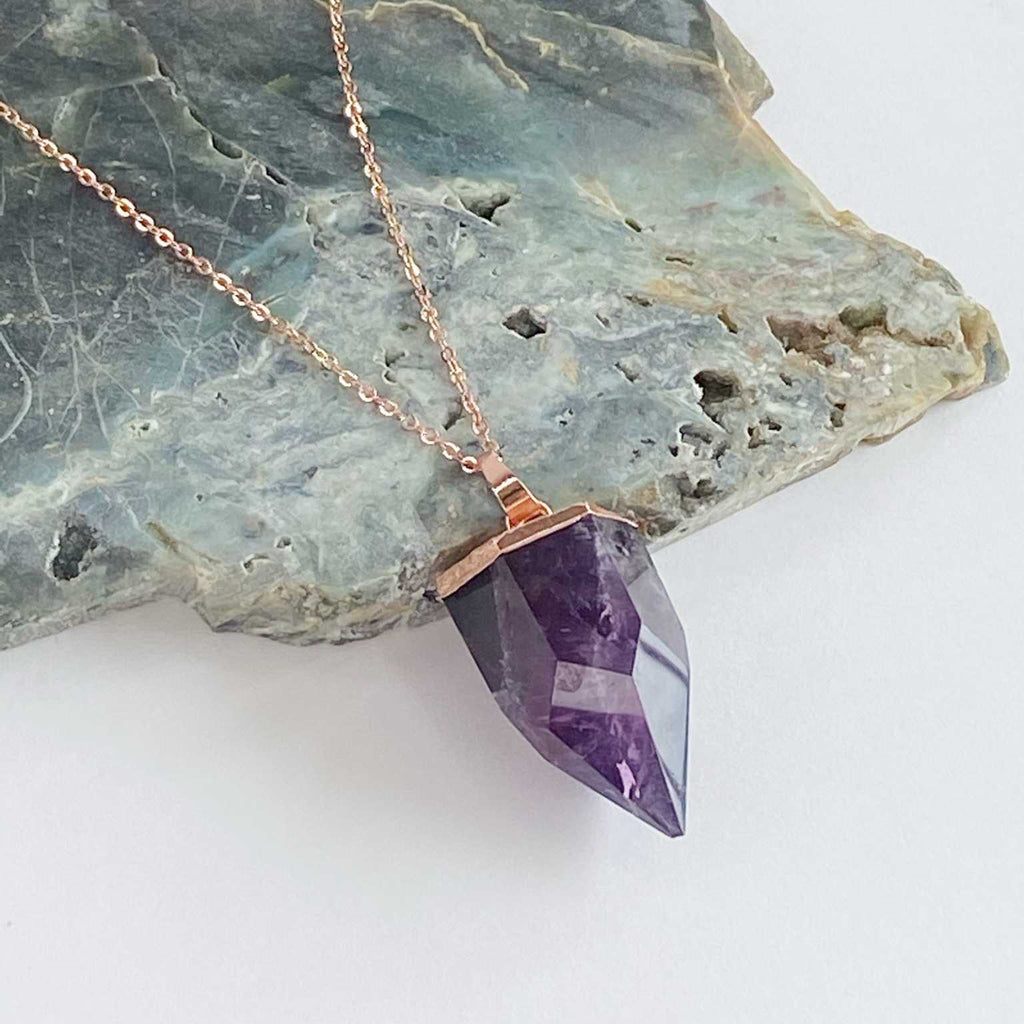 Amethyst spike point necklace - Love To Shine On