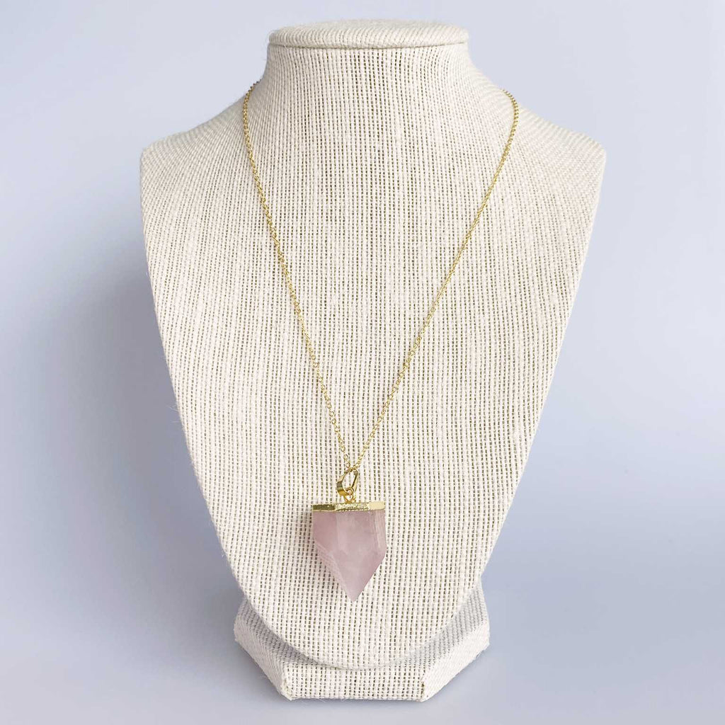 Rose quartz point necklace - Love To Shine On