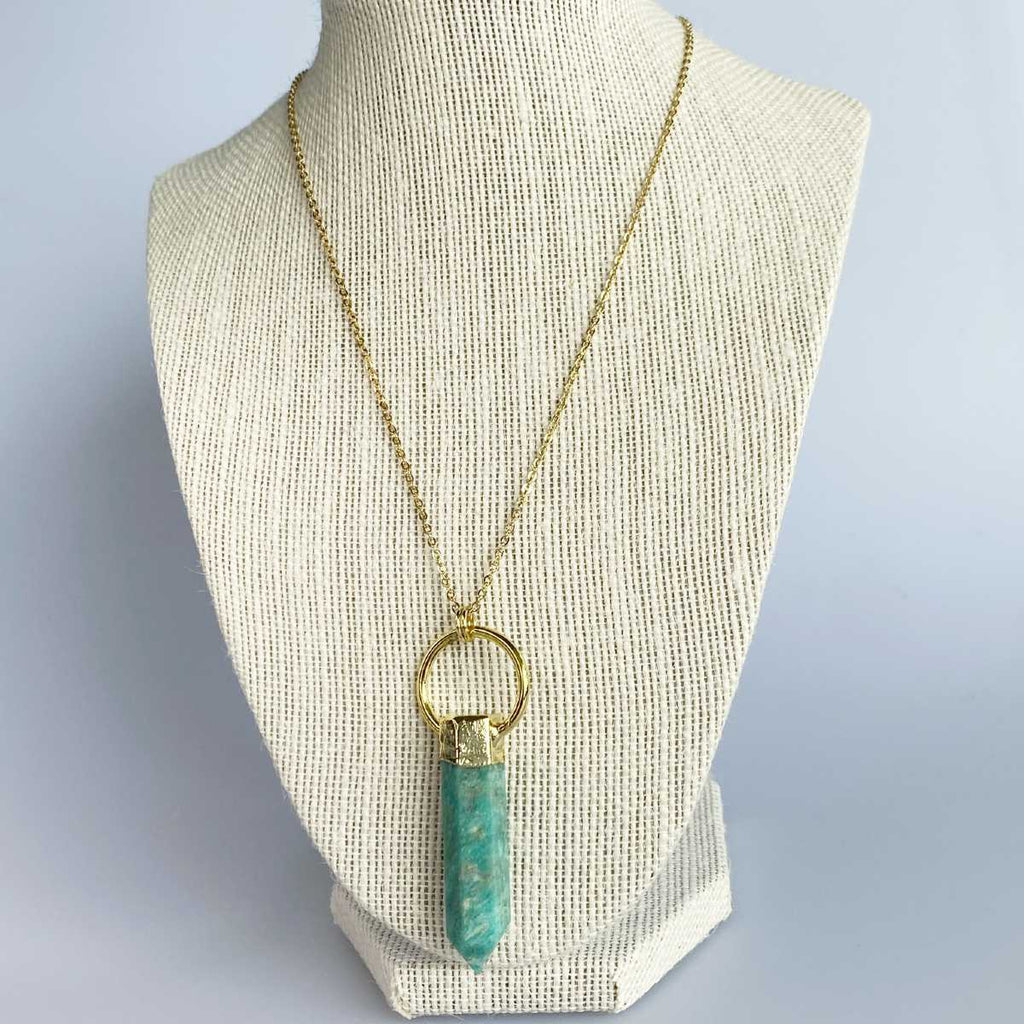 Amazonite ring point pendant necklace - Love To Shine On