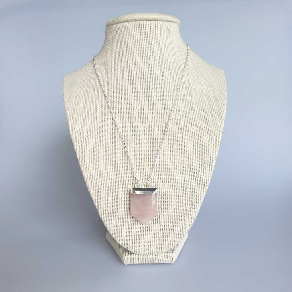 Rose quartz gemstone pendant necklace - Love To Shine On