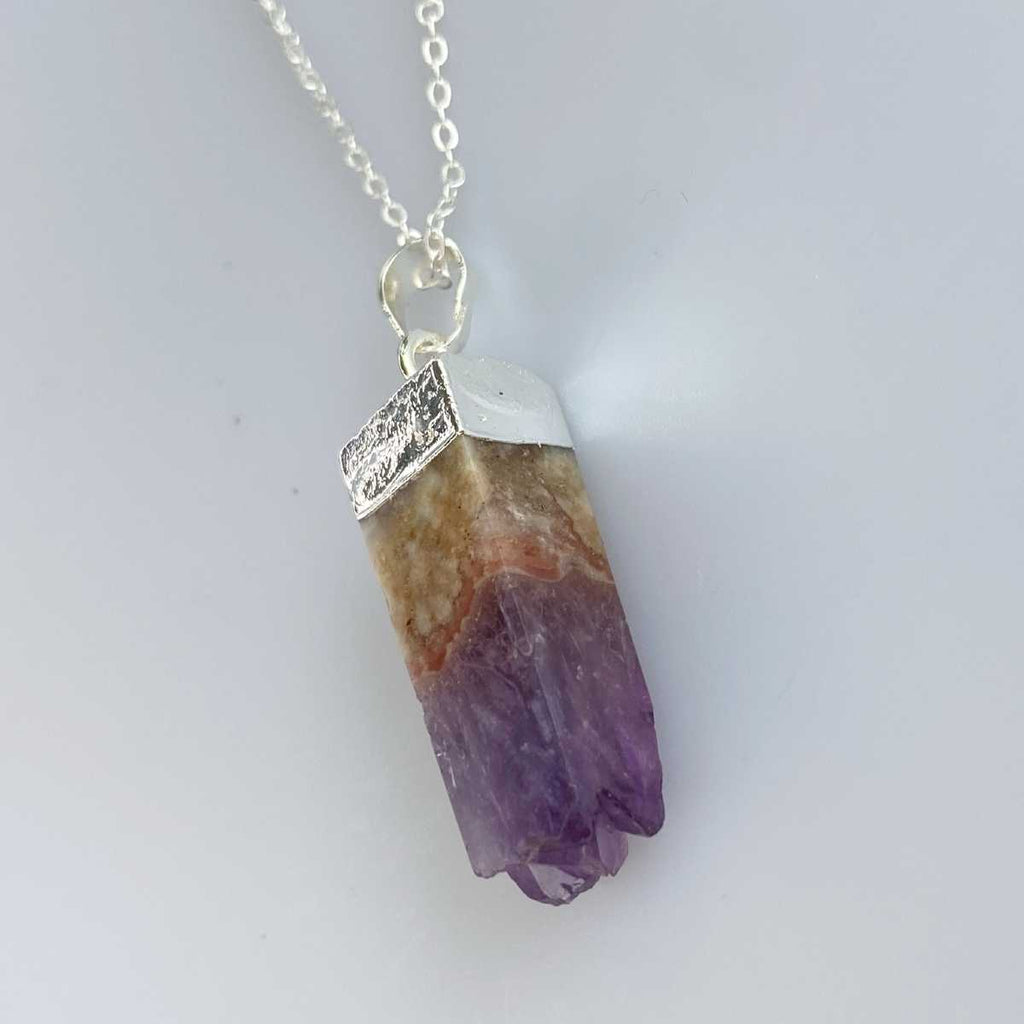 Rectangle natural amethyst pendant - Love To Shine On