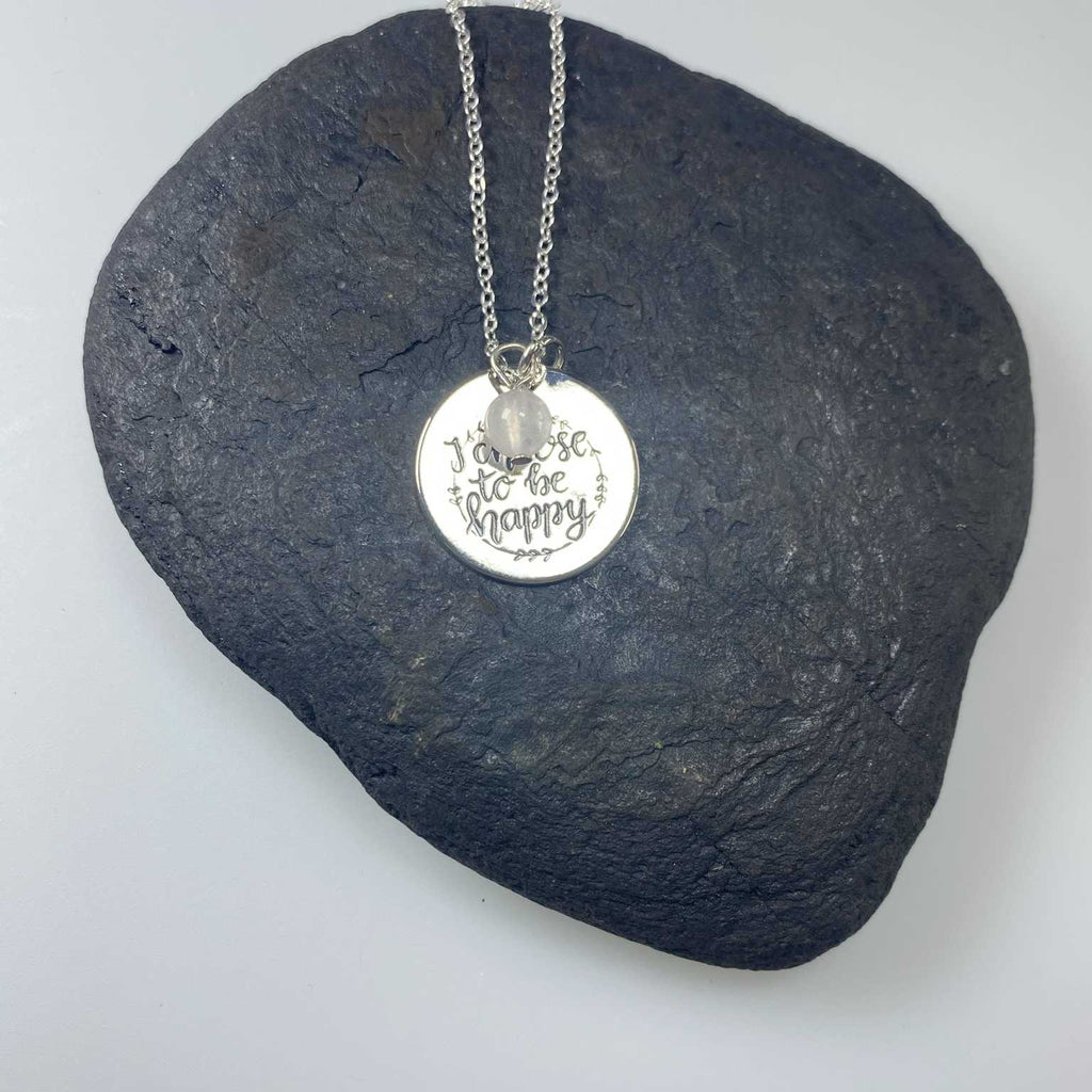 Affirmation necklace  'I choose to be happy' - Love To Shine On