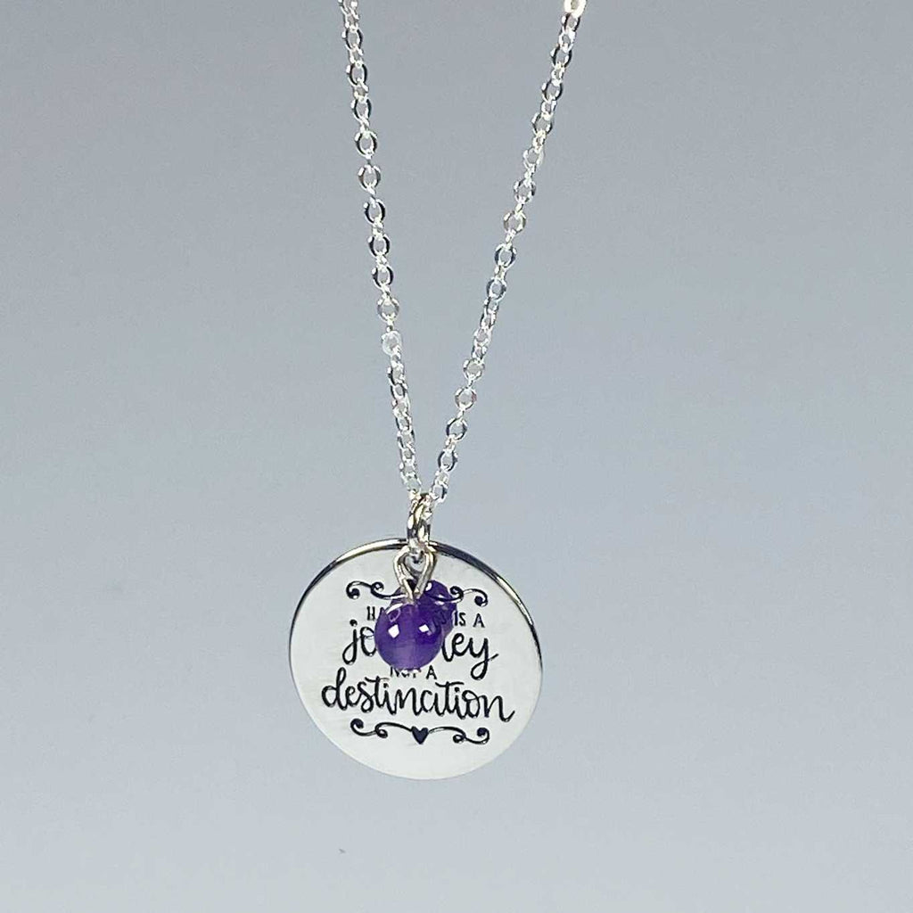 Affirmation necklace  'Happiness is a journey not a destination ' - Love To Shine On