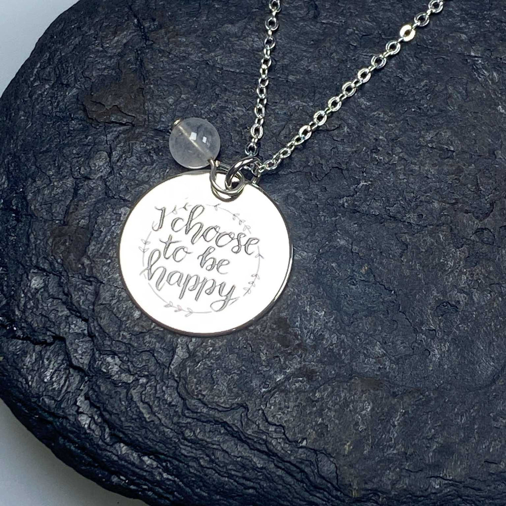 Affirmation necklace  'I choose to be happy' - Love To Shine On