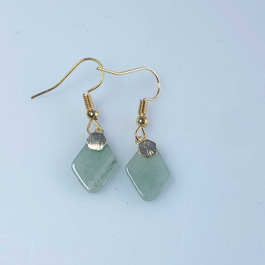 Green aventurine hexagon earrings - Love To Shine On