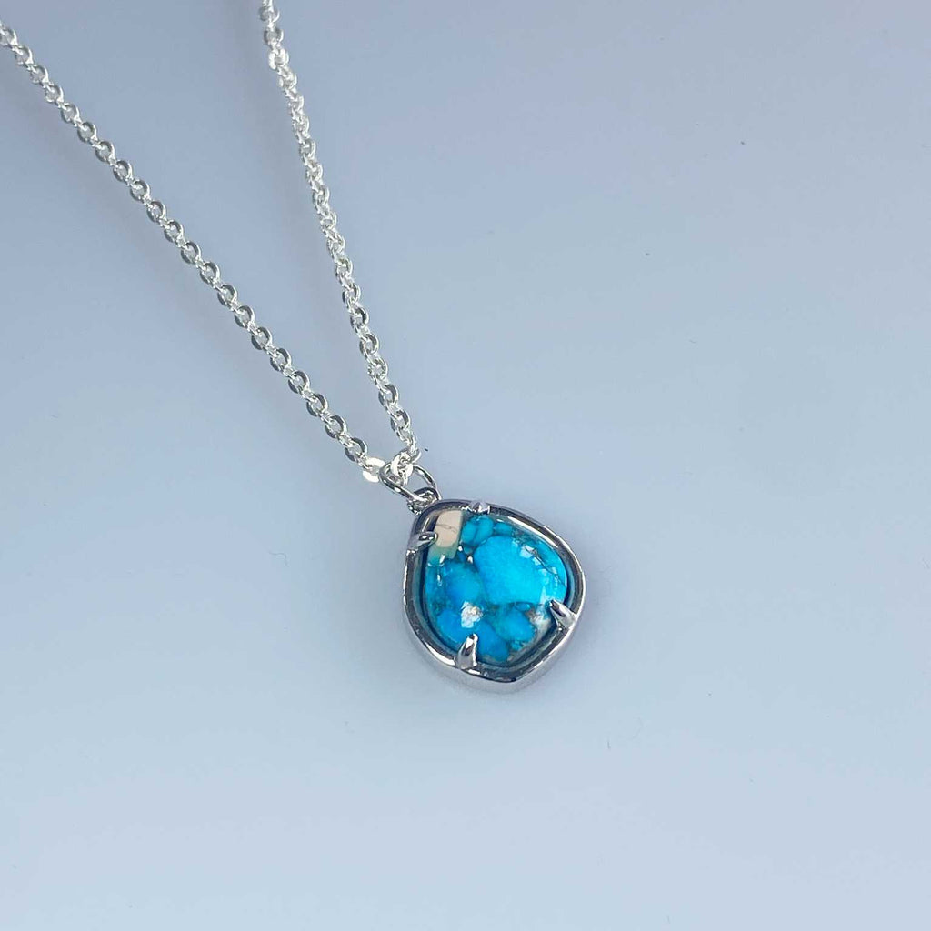 Turquoise and silver necklace - Love To Shine On