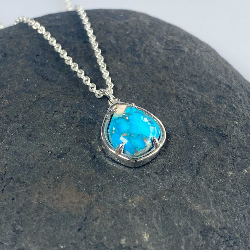 Turquoise and silver necklace - Love To Shine On