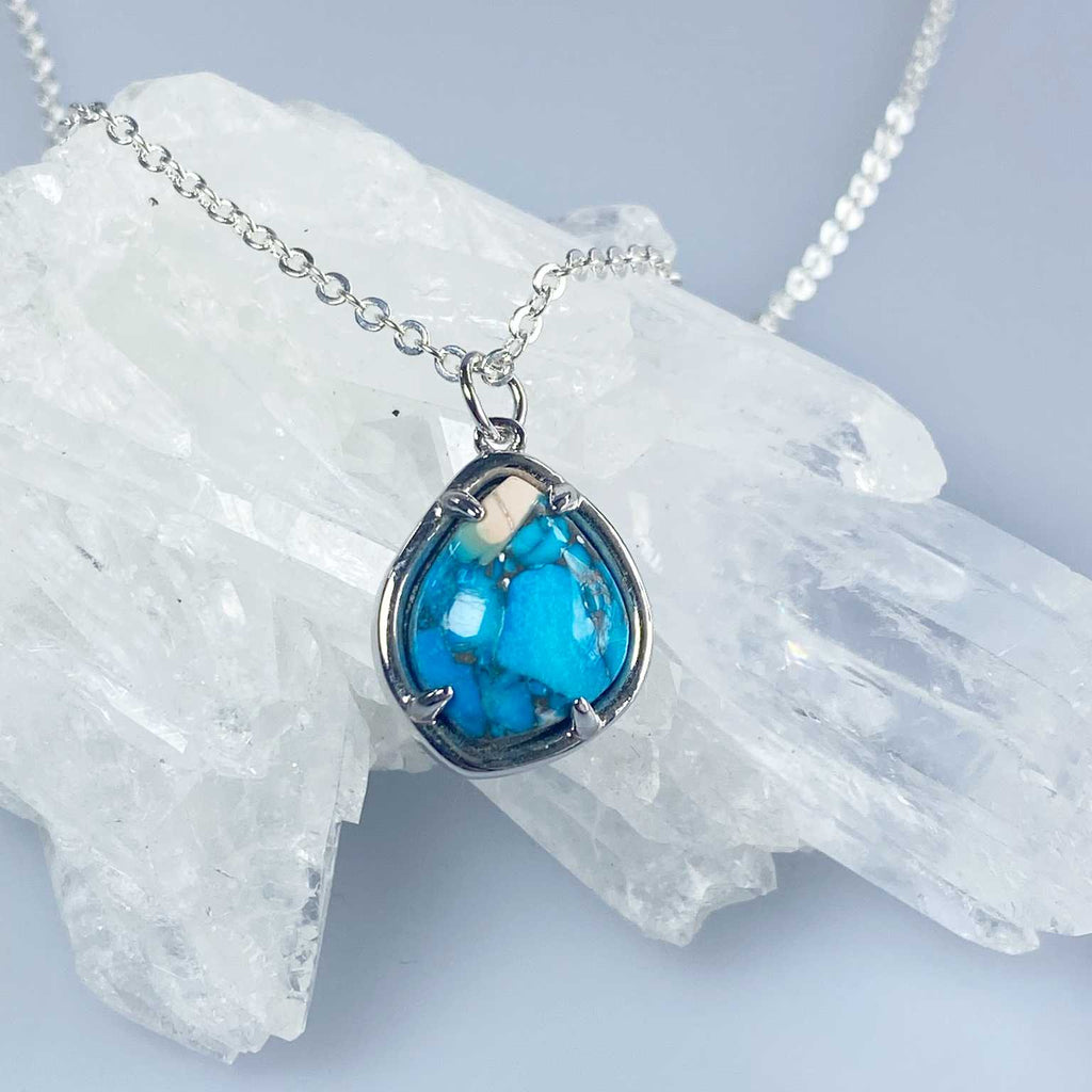 Turquoise and silver necklace - Love To Shine On