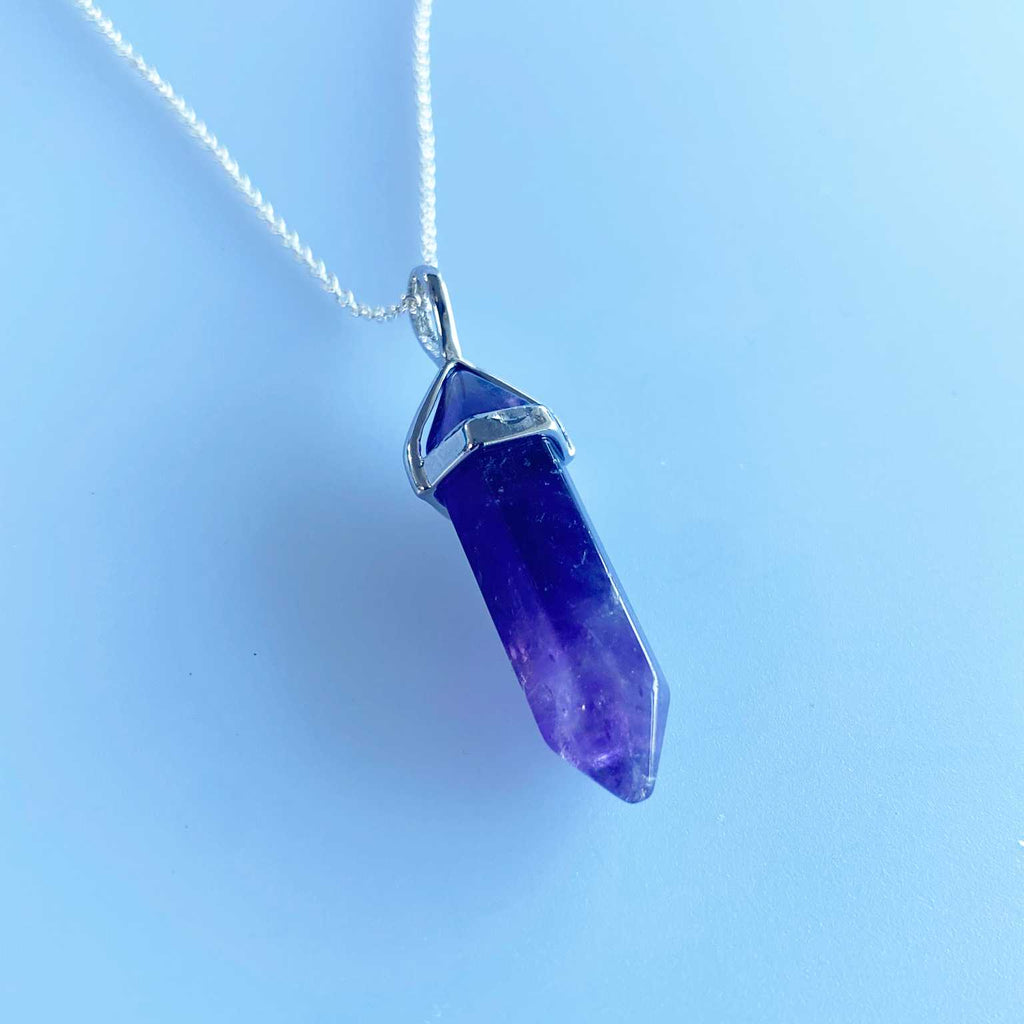 Amethyst double terminated point necklace - Love To Shine On