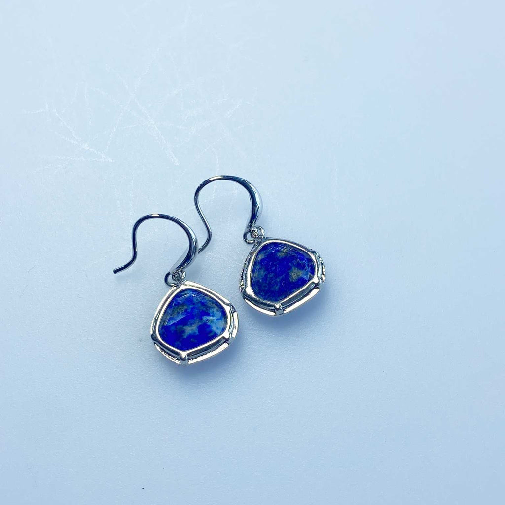 Lapis lazuli faceted gemstone earrings - Love To Shine On