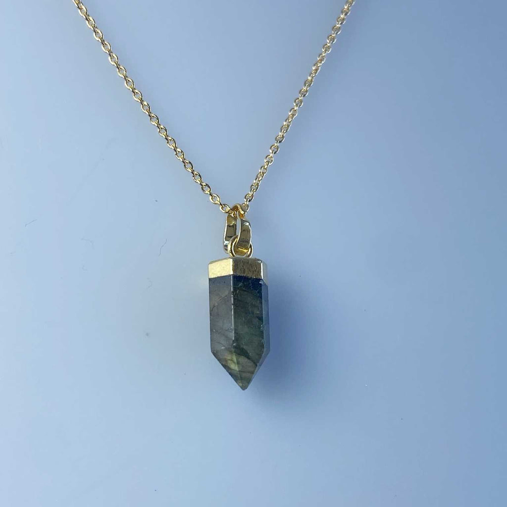 Petite labradorite point pendant necklace - Love To Shine On