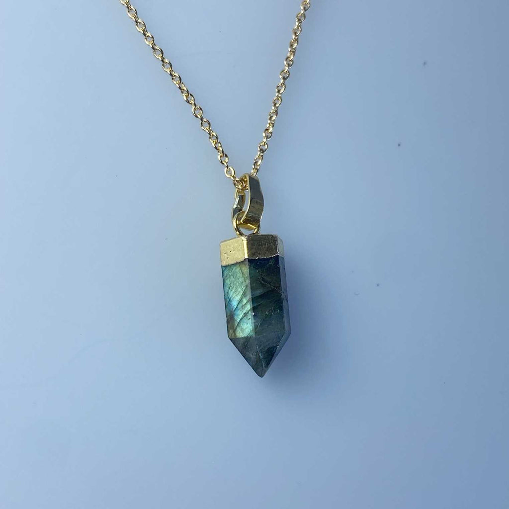 Petite labradorite point pendant necklace - Love To Shine On