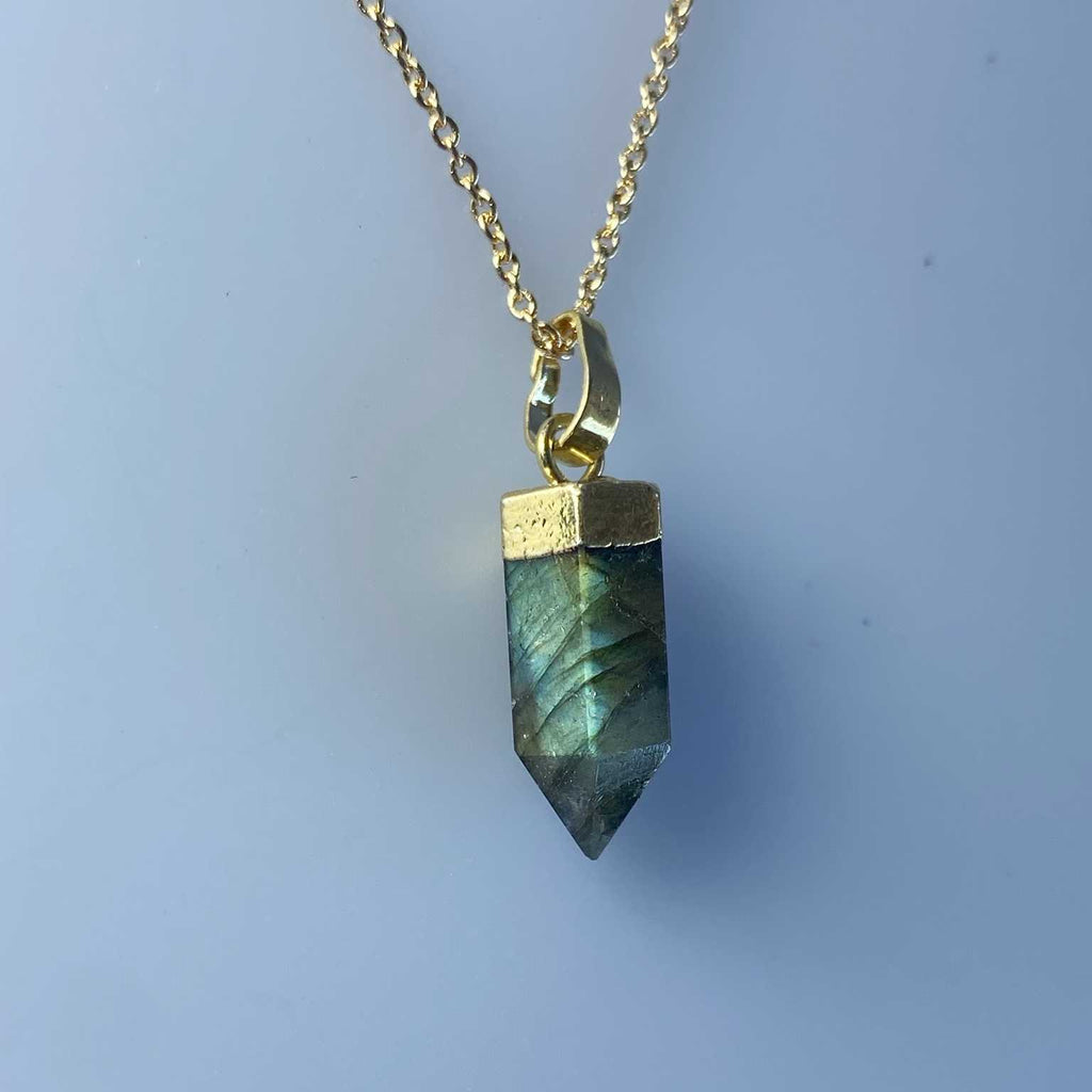 Petite labradorite point pendant necklace - Love To Shine On