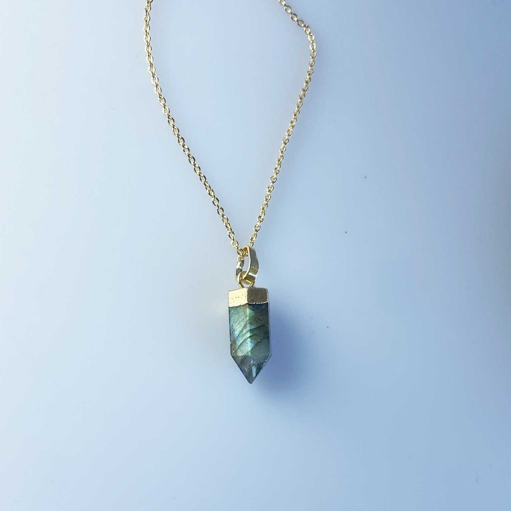 Petite labradorite point pendant necklace - Love To Shine On