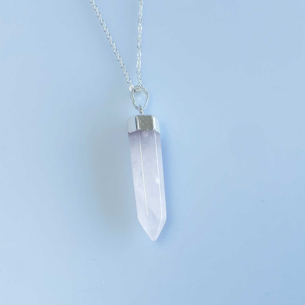 Rose quartz point necklace - Love To Shine On