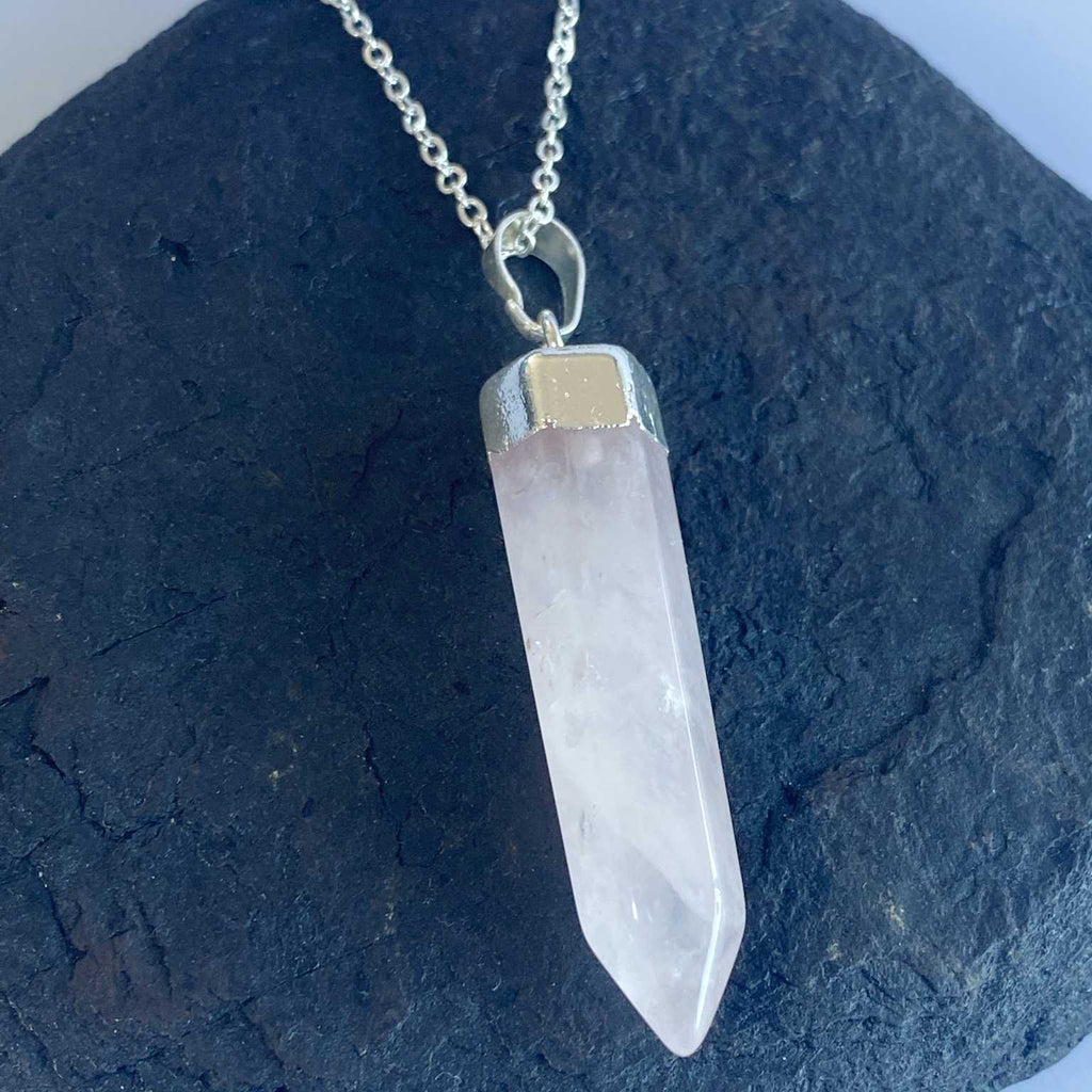 Rose quartz point necklace - Love To Shine On