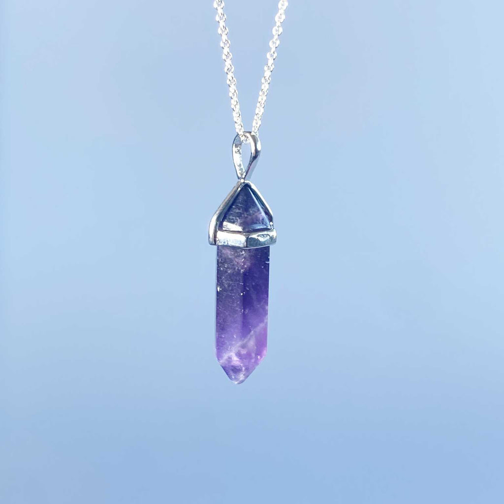 Amethyst double terminated point necklace - Love To Shine On