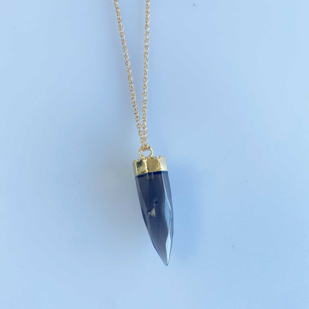 Smoky quartz spike pendant necklace - Love To Shine On