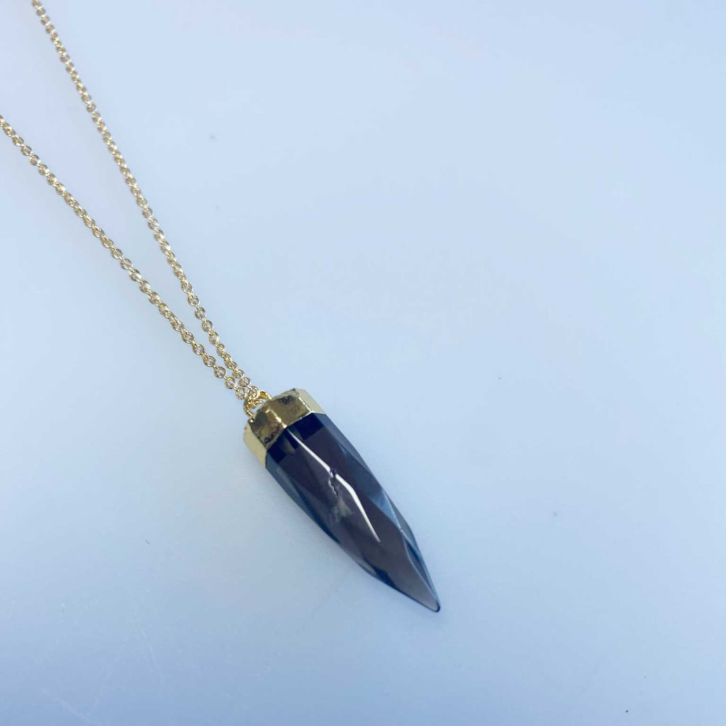 Smoky quartz spike pendant necklace - Love To Shine On