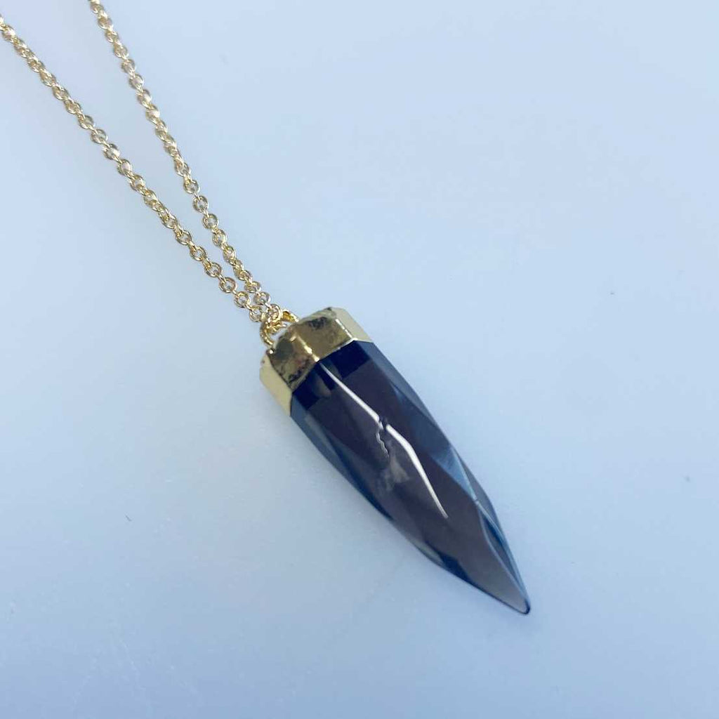 Smoky quartz spike pendant necklace - Love To Shine On