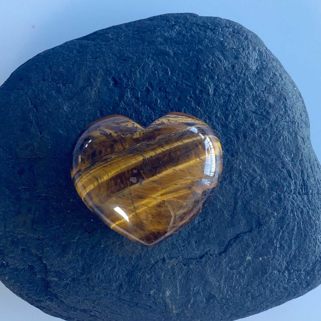 Tigers Eye crystal stone heart 4cm - Love To Shine On